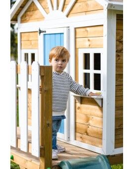 Casita infantil de madera por paneles Masgames VISBY elevada 60 cm
