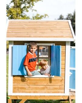 Casita infantil de madera por paneles Masgames VISBY elevada 60 cm