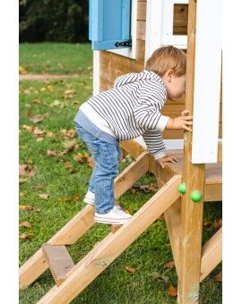 Casita infantil de madera por paneles Masgames VISBY elevada 60 cm