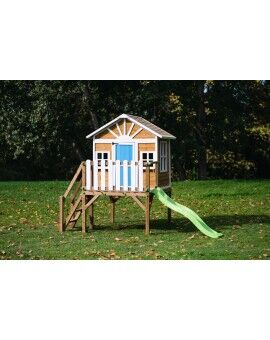Casita infantil de madera por paneles Masgames VISBY elevada 90 cm