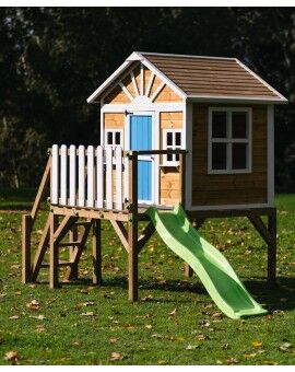 Casita infantil de madera por paneles Masgames VISBY elevada 90 cm