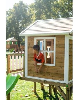 Casita infantil de madera por paneles Masgames VISBY elevada 90 cm