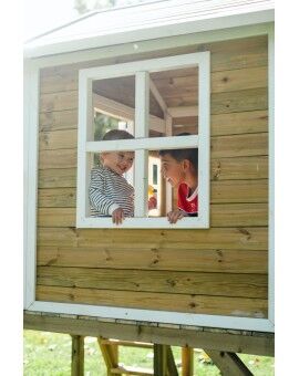 Casita infantil de madera por paneles Masgames VISBY elevada 90 cm