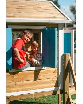 Casita infantil de madera por paneles Masgames VISBY elevada 90 cm