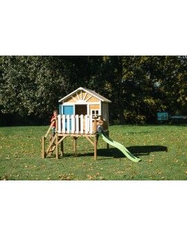 Casita infantil de madera por paneles Masgames VISBY elevada 90 cm