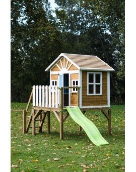 Casita infantil de madera por paneles Masgames VISBY elevada 90 cm