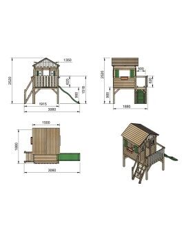 Casita de madera Masgames LOLLIPOP Elevada XL