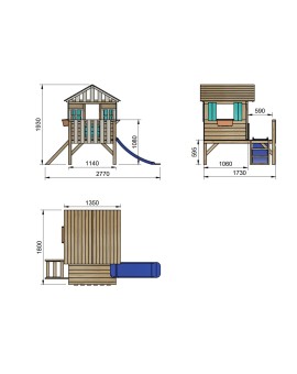 Casita de madera Masgames LOLLIPOP Elevada azul