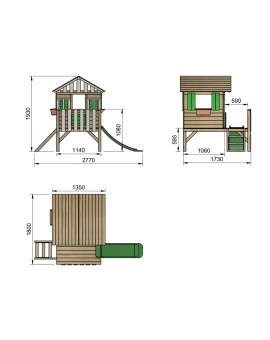 Casita de madera Masgames LOLLIPOP Elevada verde
