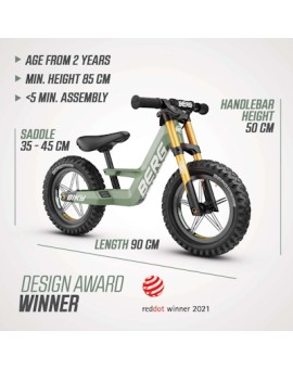 Bici de equilibrio BERG BIKY Cross Green con freno de mano