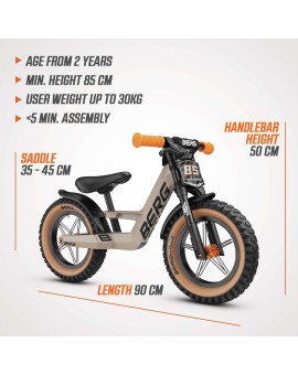 Bici de equilibrio BERG BIKY Trail Sand con freno de mano