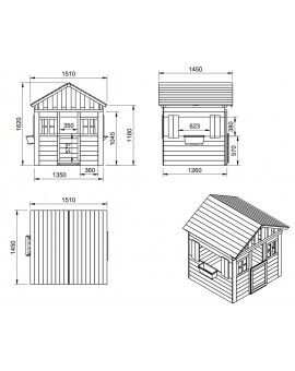 Casita de madera Masgames LOLLIPOP XL Natural