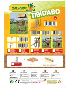 Parque infantil Masgames TIBIDABO L techo de madera con columpio