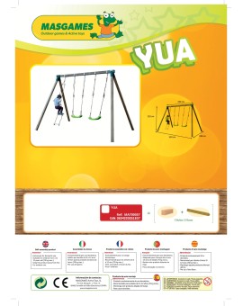 Columpio doble de madera cuadrada Masgames YUA XL