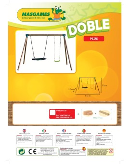 Columpio doble de madera redonda Masgames DOBLE PLUS XL