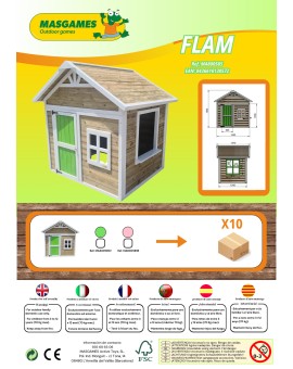 Casita infantil de madera por paneles Masgames FLAM