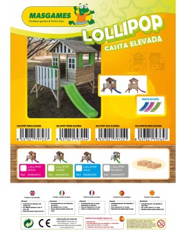 Casita de madera Masgames LOLLIPOP Elevada blanca