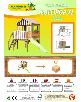 Casita de madera Masgames LOLLIPOP Elevada XL