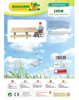 Mesa de picnic adaptada MASGAMES LYON