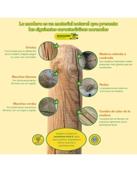 Columpio doble de madera redonda Masgames KADI L + asiento bebé