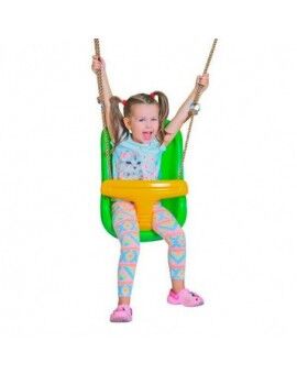 Columpio doble de madera cuadrada Masgames KARAI JUNIOR XL + asiento bebé