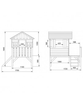 Casita de madera Masgames LOLLIPOP Elevada verde