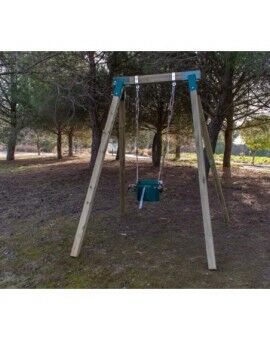 Columpio individual de madera cuadrada Masgames AIKO L + asiento bebé
