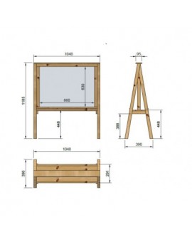 Pizarra de madera para exterior Masgames LAPITZ