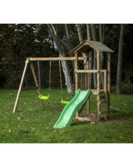 Parque infantil Masgames CARLIT M techo de madera con columpio doble