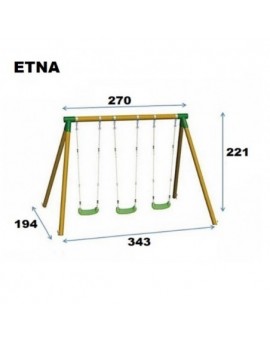 Columpio triple de madera redonda Masgames ETNA XL