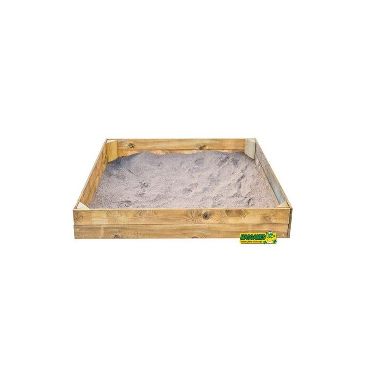 Arenero de madera Masgames BASIC L con cubierta de lona