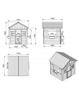 Casita de madera Masgames LOLLIPOP XL Blanca