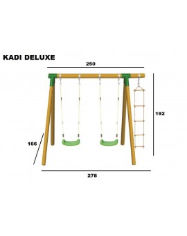 Columpio doble de madera redonda Masgames KADI L Deluxe + asiento bebé