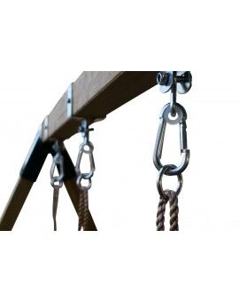 Columpio triple de madera cuadrada Masgames NORI XL + asiento cara a cara