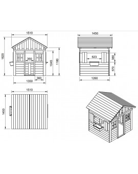 Casita de madera Masgames LOLLIPOP XL Horeca verde