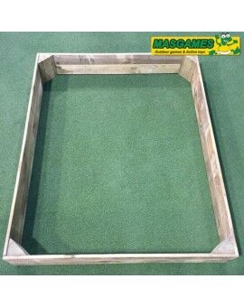 Arenero de madera Masgames BASIC Rectangular con cubierta de lona