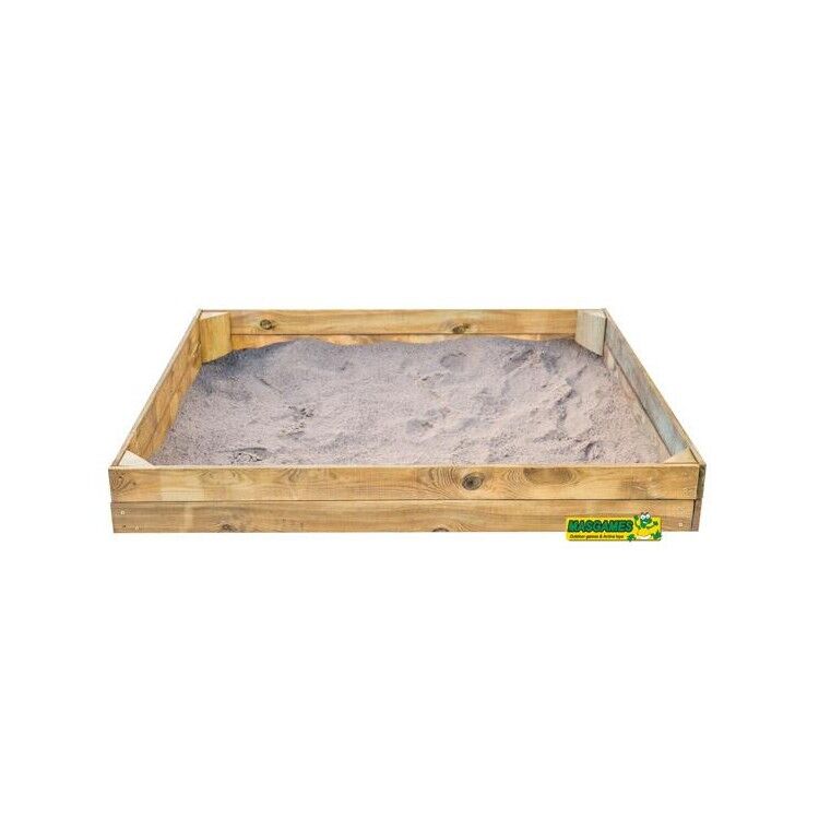 Arenero de madera Masgames BASIC Rectangular con cubierta de lona