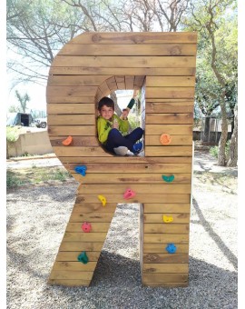 Letras Gigantes Masgames ALPHAPLAY con piedras de escalar pintadas