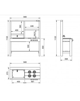 Cocinita infantil de madera para exterior Masgames SPICY