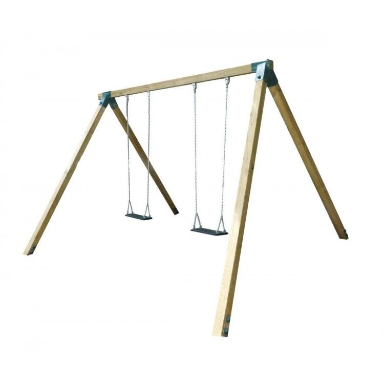 Columpio doble de madera Masgames VEGA (asientos planos)