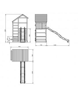 Parque infantil Masgames TEIDE XL con escalera de mono y columpio