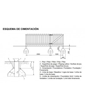 Poste para valla de madera MASGAMES - Perfil 68x68 mm.