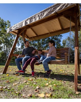 Balancín de jardín MASGAMES ELNA XL con techo de lona