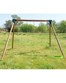 Columpio doble de madera redonda Masgames KIBO XL Deluxe