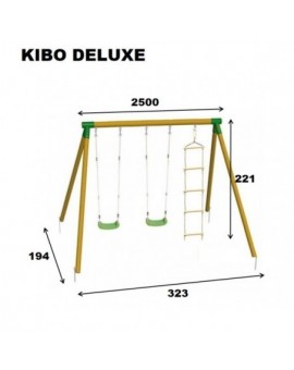 Columpio doble de madera redonda Masgames KIBO XL Deluxe