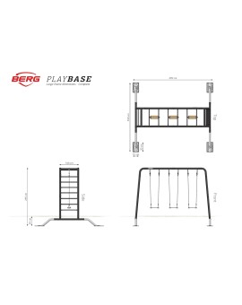 BERG Playbase Large TL (rocódromo + asiento ovni + anillas)