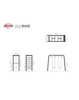 BERG Playbase Medium TL (rocódromo + trapecio + asiento de caucho)