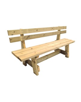 Mesa de madera de exterior MASGAMES CALELLA con bancos con respaldo MASGAMES VIC