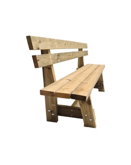 Mesa de madera de exterior MASGAMES CALELLA con bancos con respaldo MASGAMES VIC