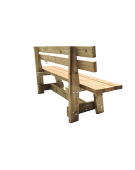 Mesa de madera de exterior MASGAMES CALELLA con bancos con respaldo MASGAMES VIC